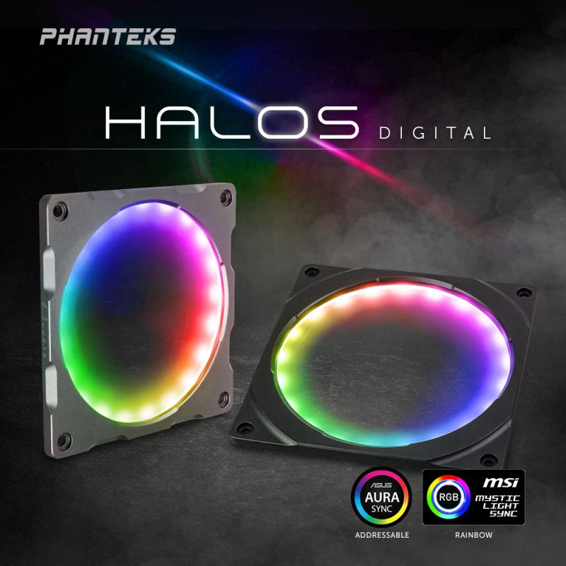 Phanteks Halos Digital RGB LED Fan Çerçevesi, 140mm - Siyah