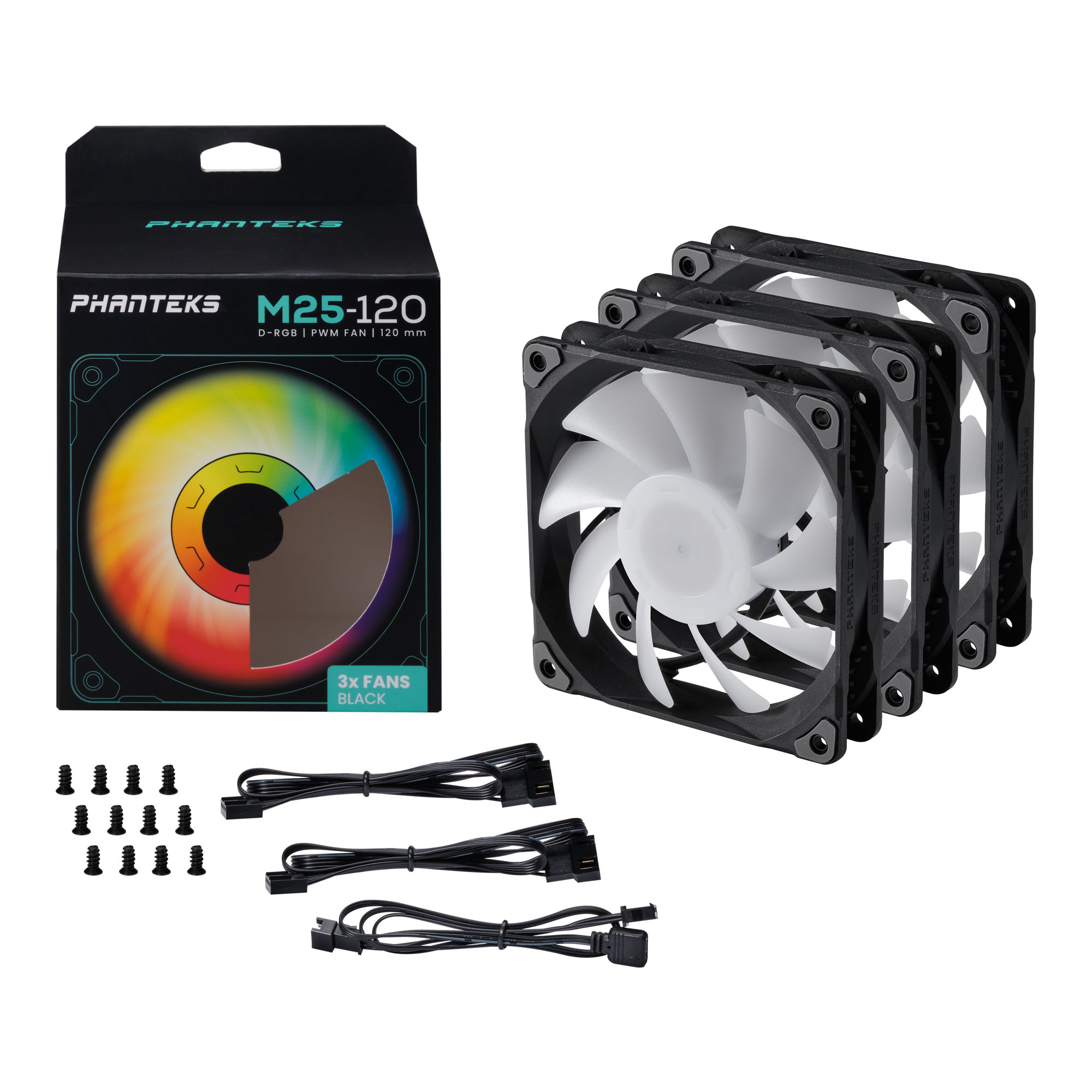 Phanteks M25, 120mm, PWM, DRGB Bilgisayar Kasa Fanı (3’ lü Set)