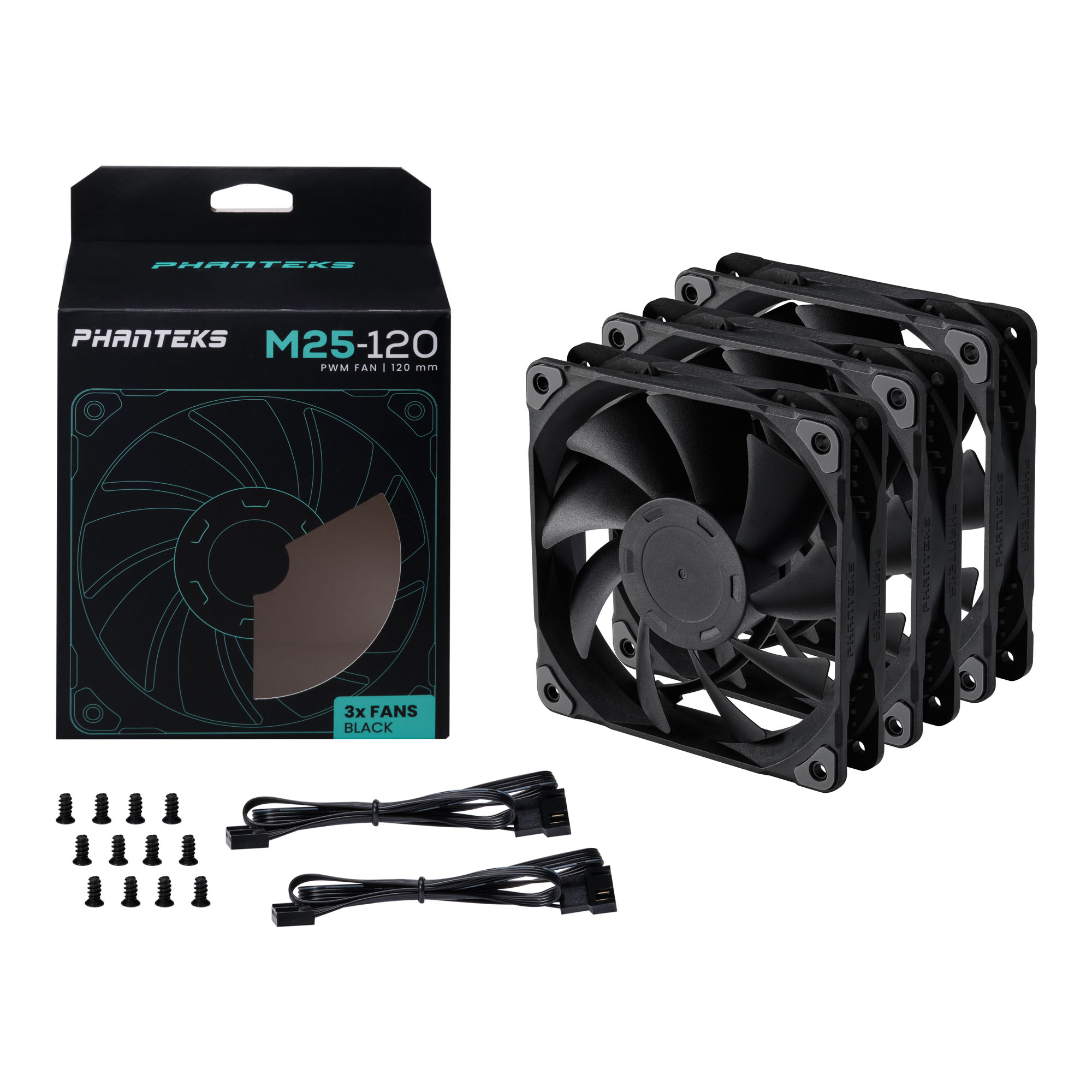 Phanteks M25, 120mm, PWM, Bilgisayar Kasa Fanı (3’ lü Set)