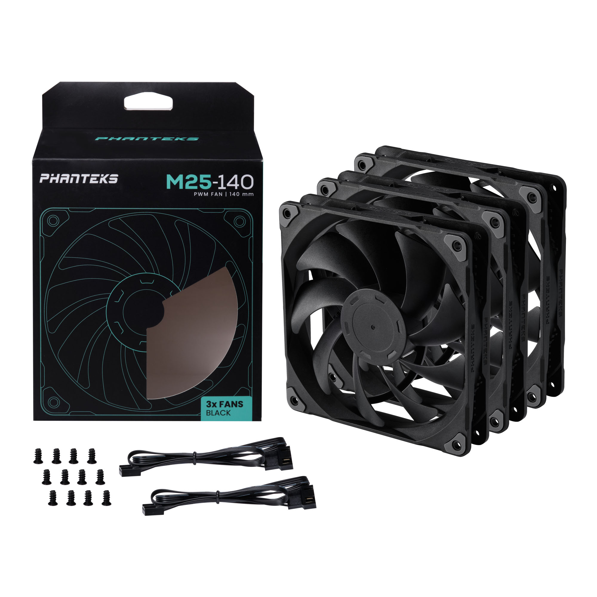 Phanteks M25, 140mm, PWM, Bilgisayar Kasa Fanı (3’ lü Set)