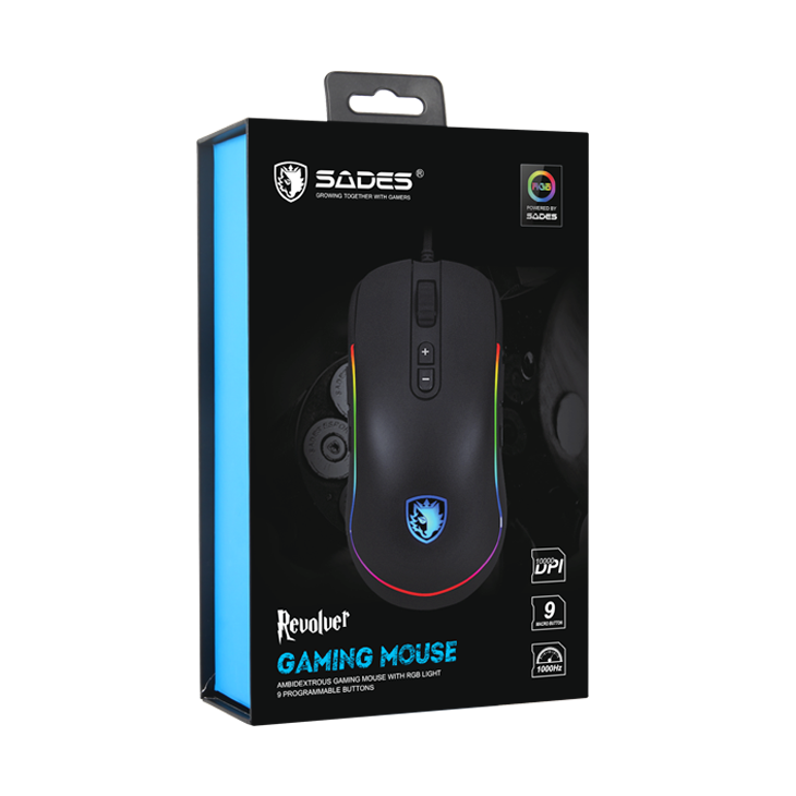 SADES S11 Revolver, RGB, Gaming Mouse