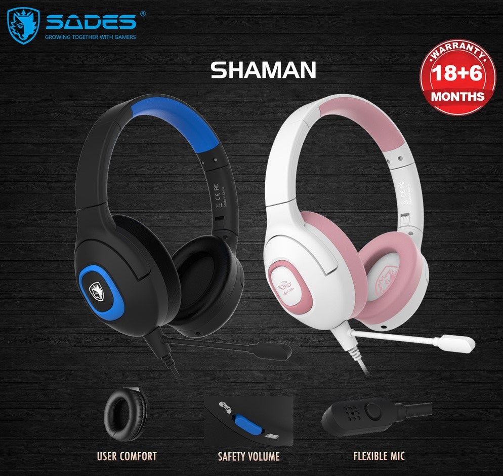 SADES Shaman, Multiplatform, Gaming Kulaklık - Siyah