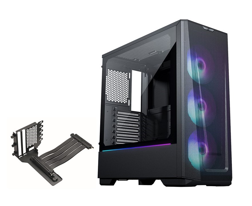 Phanteks G360A Siyah DRGB Kasa + Gen4 Dikey GPU Braketi