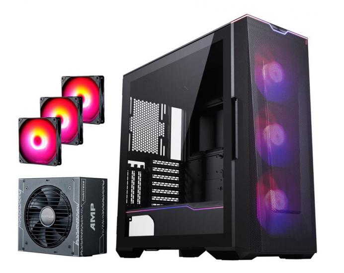 Phanteks G500A DRGB Siyah Kasa + AMP 650W Psu + M25 DRGB Fan