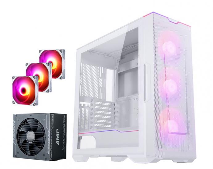 Phanteks G500A DRGB Beyaz Kasa + AMP 650W Psu + M25 DRGB Fan