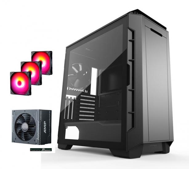 Phanteks P600S Temperli Cam Siyah Kasa + 650W Psu + M25 DRGB Fan