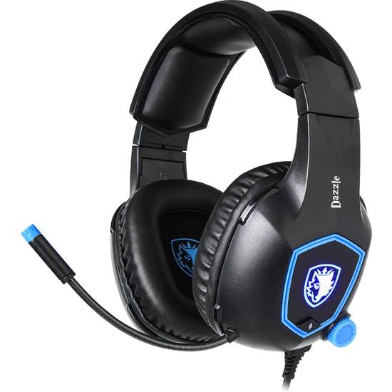 SADES SA-905 Dazzle Mikrofonlu Kablolu Sanal 7.1 PC Gaming Oyuncu Kulaklığı - Siyah/Mavi