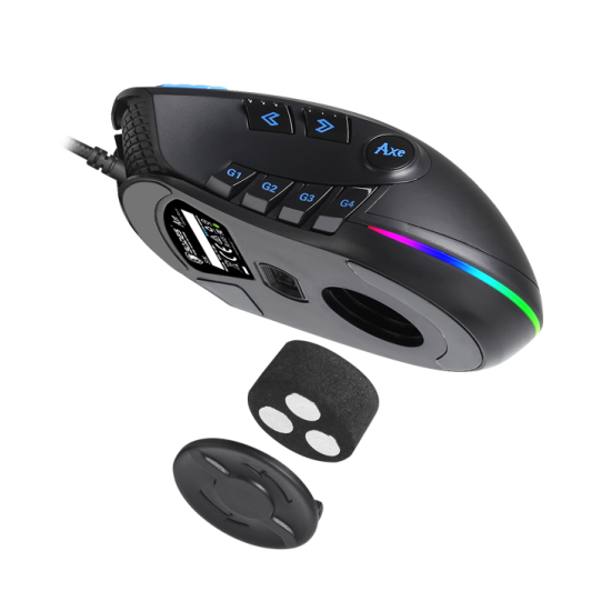 SADES S12 Axe RGB Gaming Oyuncu Mouse - Siyah/Mavi