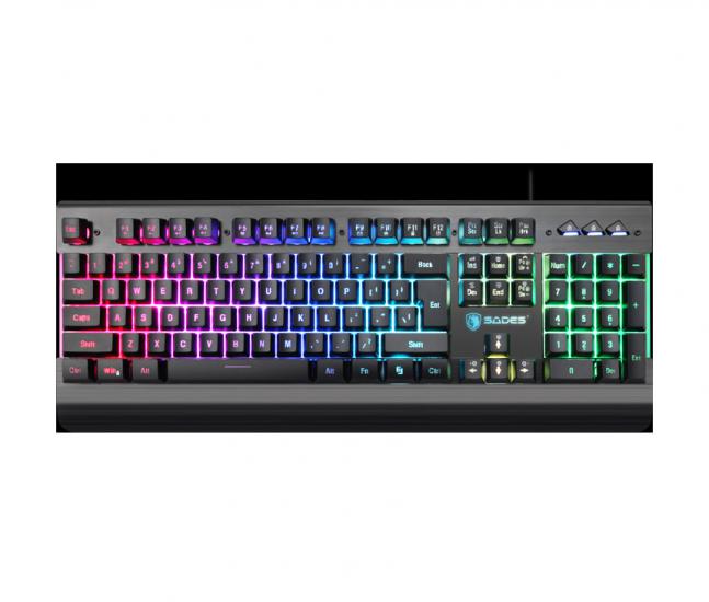 SADES SA-KB105 Neo Whistle Membrane RGB Gaming Oyuncu Klavyesi - Siyah