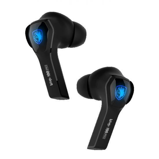SADES TWS01 Wings 100 Pro Wireless Bluetooth Mikrofonlu Gaming TWS Kulak İçi Kulaklık - Siyah/Mavi